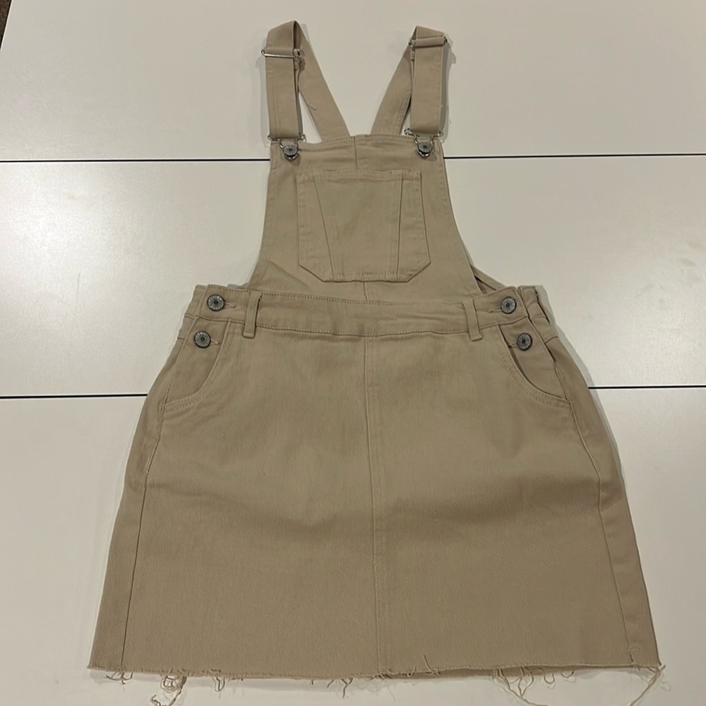 Bronxton Tan Denim Skirt Overalls Size Small